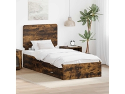 Vidaxl Estrutura da Cama com Cabeceira Carvalho Defumado 75 X 190 Cm