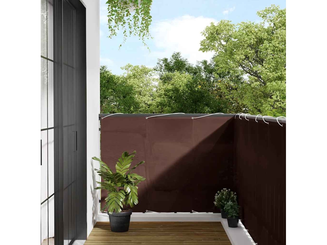 Vidaxl Tela De Varanda 120x700 Cm 100% Poliéster Oxford Castanho