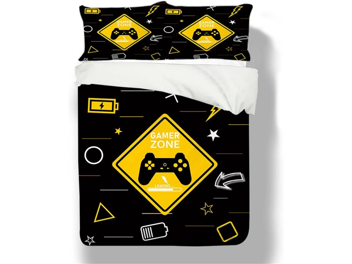 Capa de Edredom com Estampa Gamepad em MICROFIBRA 135x200cm MAISON EXCLUSIVE