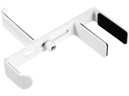 Suporte Portátil Para Fones De Ouvido Fomiyes Em Metal Branco Com Presilha Ajustável E Base Antiderrapante Mesa