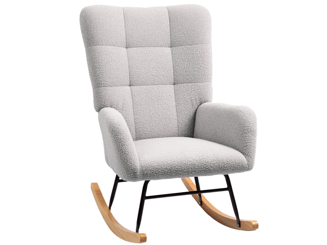 Poltrona com apoio Pés para leitura,encosto alto,pés de madeira,linho creme PENGJIANG SHOP