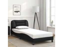 Vidaxl Estrutura De Cama Sem Colchão Hvar 90x200 Cm Couro Artificial Preto