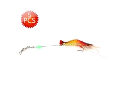 Lure (artificial Bait With Hook, Bionic Fish Lure) Soft Shrimp Balance With Hook Bait Red Head Red Tail
