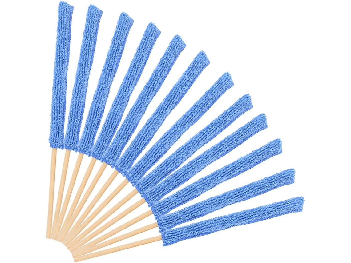Conjunto de 12 palitos de limpeza Topbathy Alipis, microfibra, para mamadeiras e copos, cabo confortável