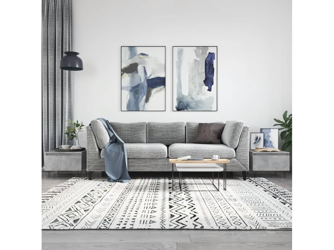 Vidaxl Mesas De Centro 2 Pcs 50x46x35 Cm Deriv. Madeira Cinza-cimento