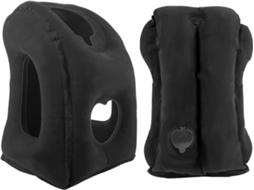 Lurelia Almofada Viagem, Pvc, Ergonómica, Respirável, Insuflável, Portátil, Bolsa Transporte, Avião Carro, Preto