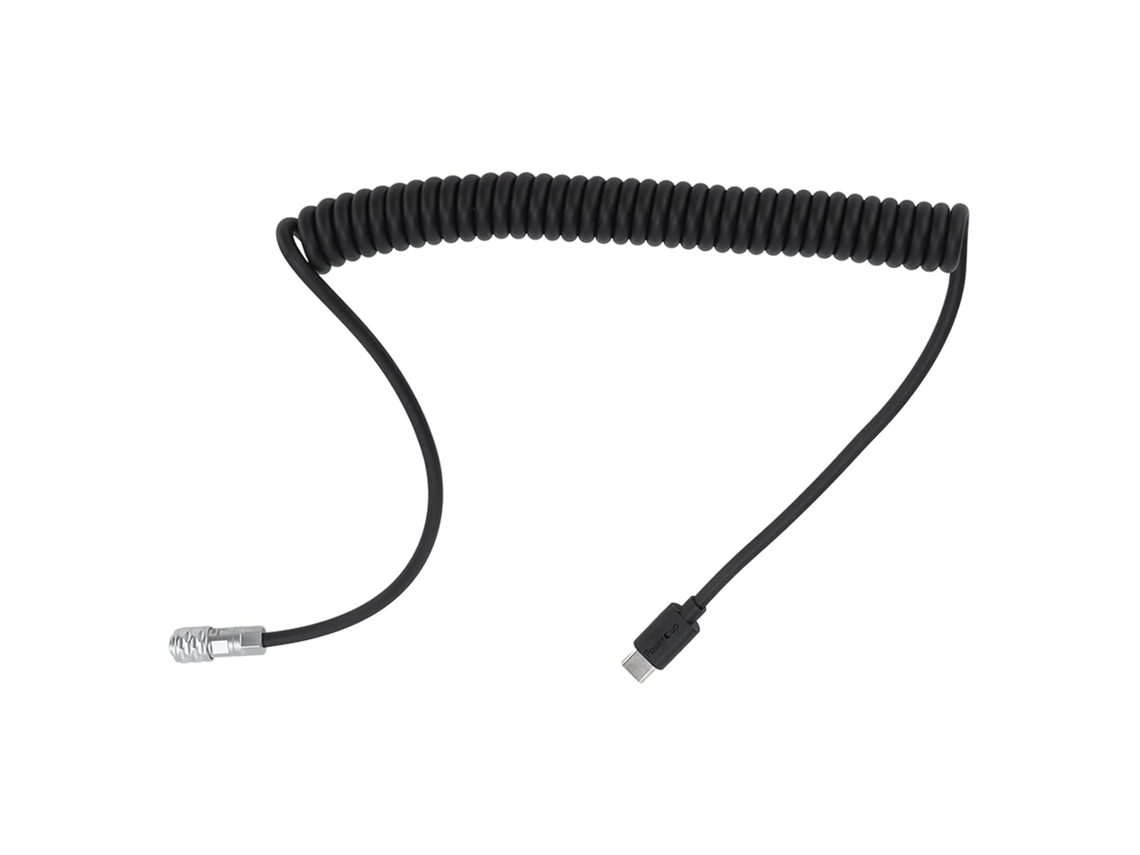 Cabo De Alimentação Profissional Usb-c Espiralado Para Bmpcc4k 6k Com