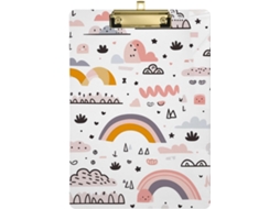 Conjunto De Pranchetas Com Desenhos Animados Em Rosa E Branco Sala Aula