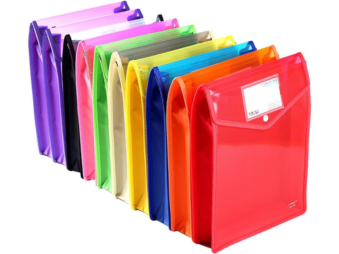 Ultechnovo 10-pastas Documentos A4, Organizadores De Arquivos, Sacolas Plásticas Escritório E Escola, Pacote