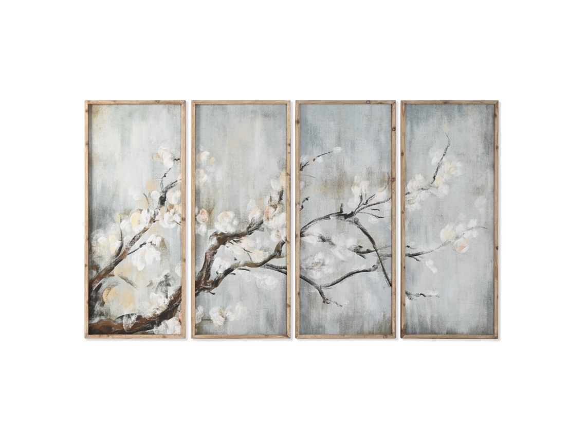 Conjunto de 4 Molduras de Mdf, Madeira de Abeto e Cerejeira, Azul, 200x2,5x120cm ALEXANDRA HOUSE LIVING