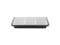 Eyf caixa de Temperos de Cozinha com Tampa 3 Compartimentos Plástico Preto para Sal Açúcar Frutas Secas
