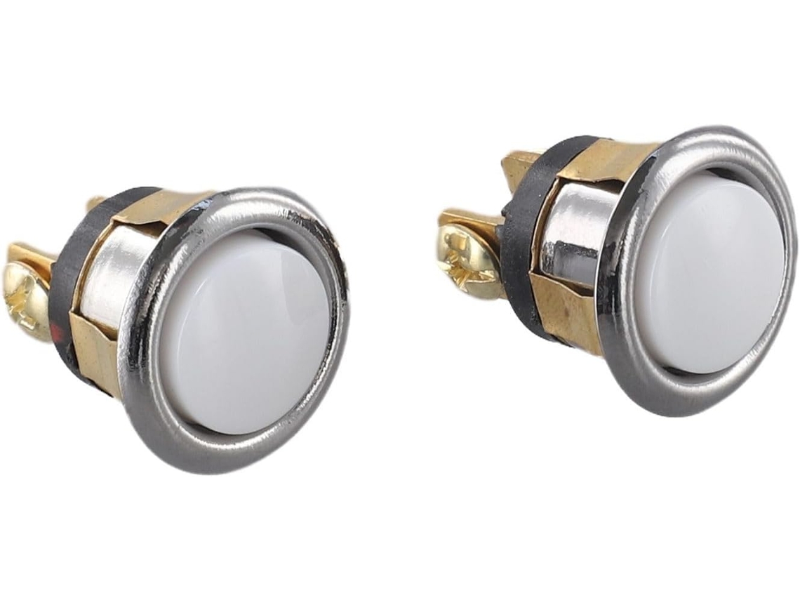 Botão Campainha de substituição com luz amarela, fácil instalação e design robusto em metal para maior durabilidade.