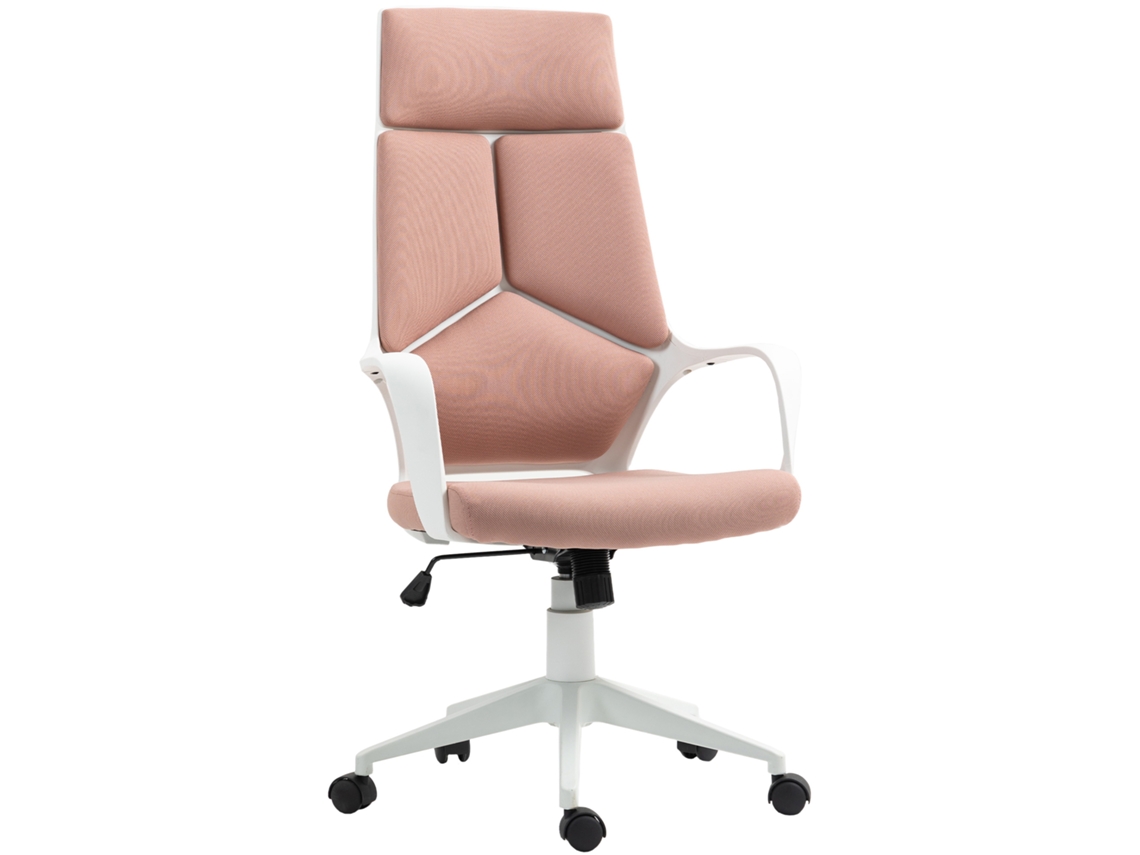 Cadeira de Escritório em Tecido com Função de Balanço, Altura Ajustável e Assento Giratório, 63x63x117 127 Cm, Rosa ZENCORE SERVICES