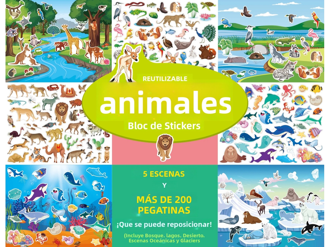 Adesivos Infantis com Cenas do Mundo Real, Mais de 200 Folhas, Reutilizáveis, Brinquedo Educativo MDUG (estilo 4)