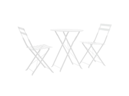 Vidaxl 3 Pcs Conjunto Bistrô Em Aço Branco