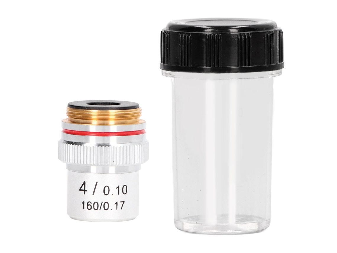 Objetivo Microscópico Acromático Plata 4x Con Interfaz Estándar 20.2mm