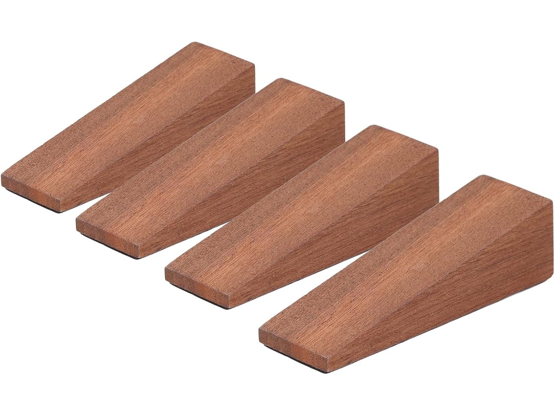 Batente De Porta De Canto, Triangular, Robusto E Durável, Feito De Faia Maciça.