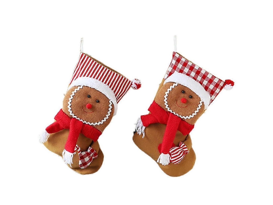 2 Meias De Natal Penduradas Para Decoração De Natal E Enchimento De Presente, Perfeitas Para A Lareira. Loja Olysi