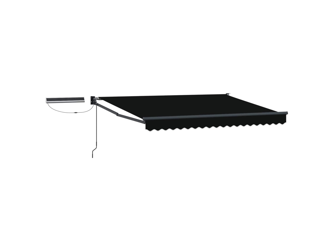 Vidaxl Toldo Retrátil Elétrico Preto 3,5 X 2,5 M