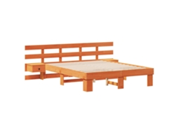 Estrado De Cama Plataforma Vidaxl Castanho Madeira De Pinho Maciça (140x200 Cm)