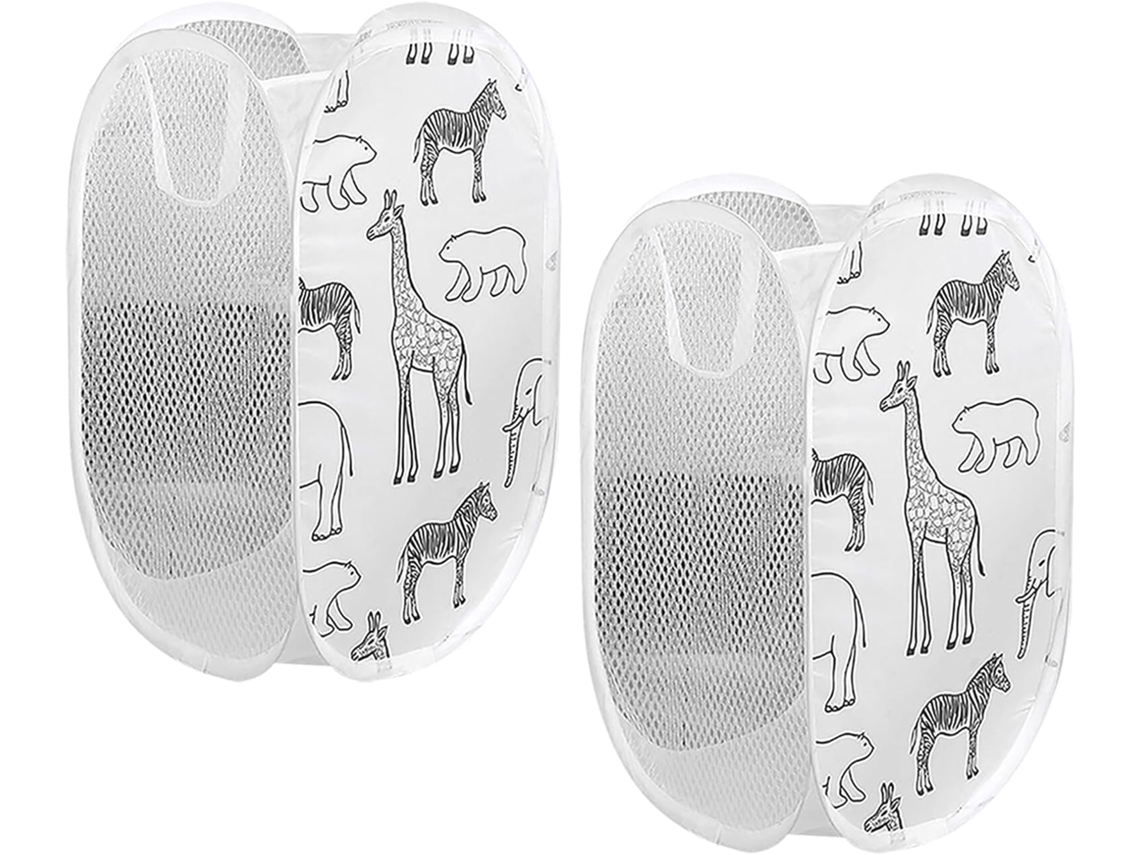 2 Cestos de Roupa Dobráveis, Saco para Roupa Suja, Cesto de Roupa Dobrável com Alça, para Organizar Quarto Infantil, Brinquedos e Roupas BRILVIBERA
