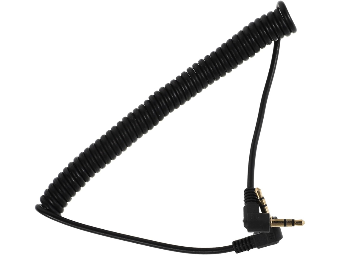 Cabo De Áudio Macho-macho De 3,5 Mm Com Cabo Espiralado, Conectores Em Ângulo De 90 Graus E Design Com Mola.