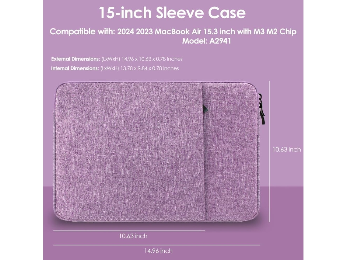 Bolsa Para Laptop De 15 Polegadas, Simples E Portátil, Em Lona Roxa.-aquaforge