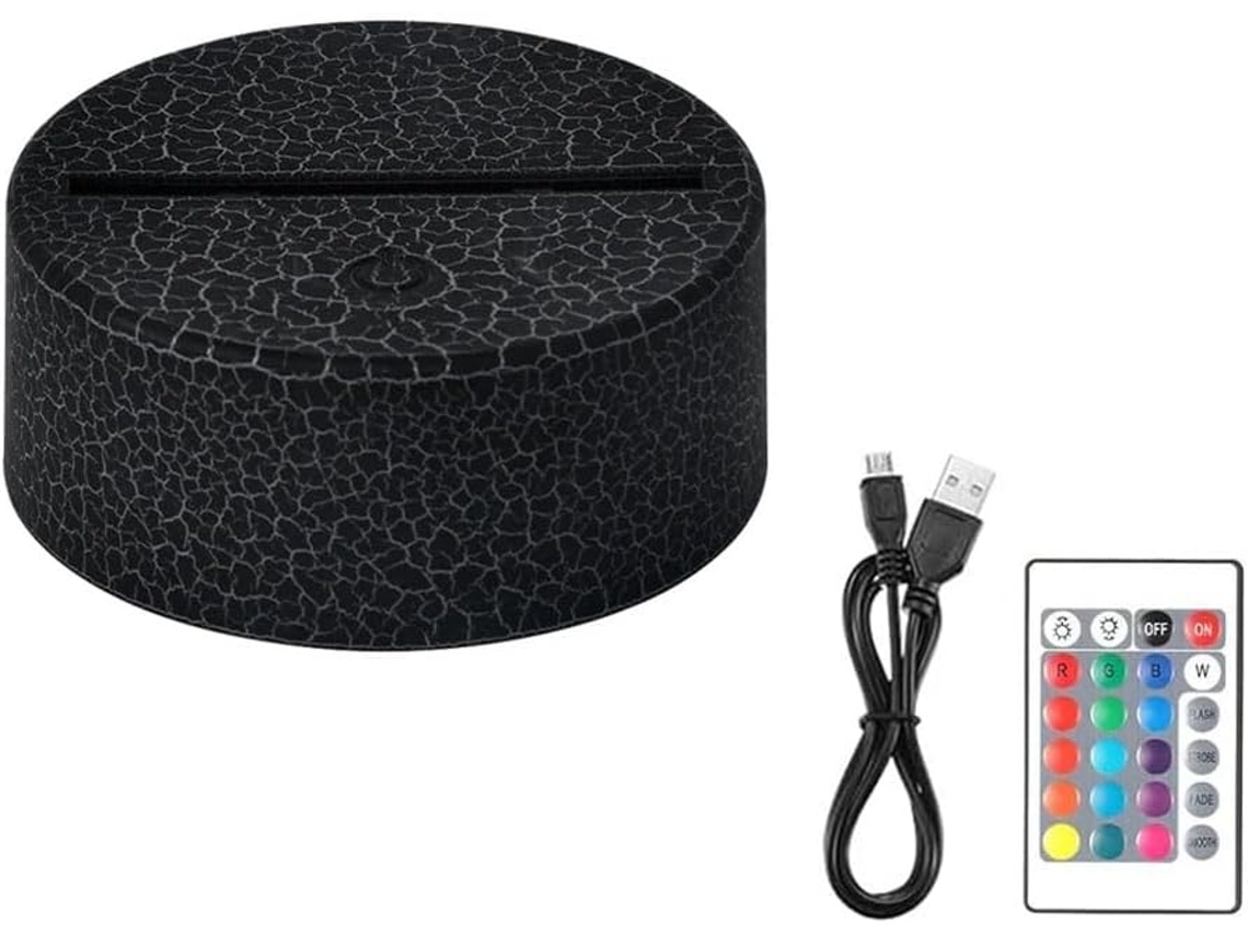 Luz Noturna 3d Com Base Que Muda De Cor Interface Usb Visor Led