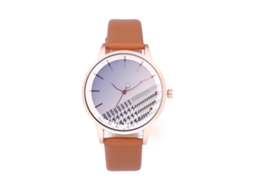 Relógio de Pulso Feminino de Quartzo com Mostrador Redondo Casual Elegante Café 8 Cores