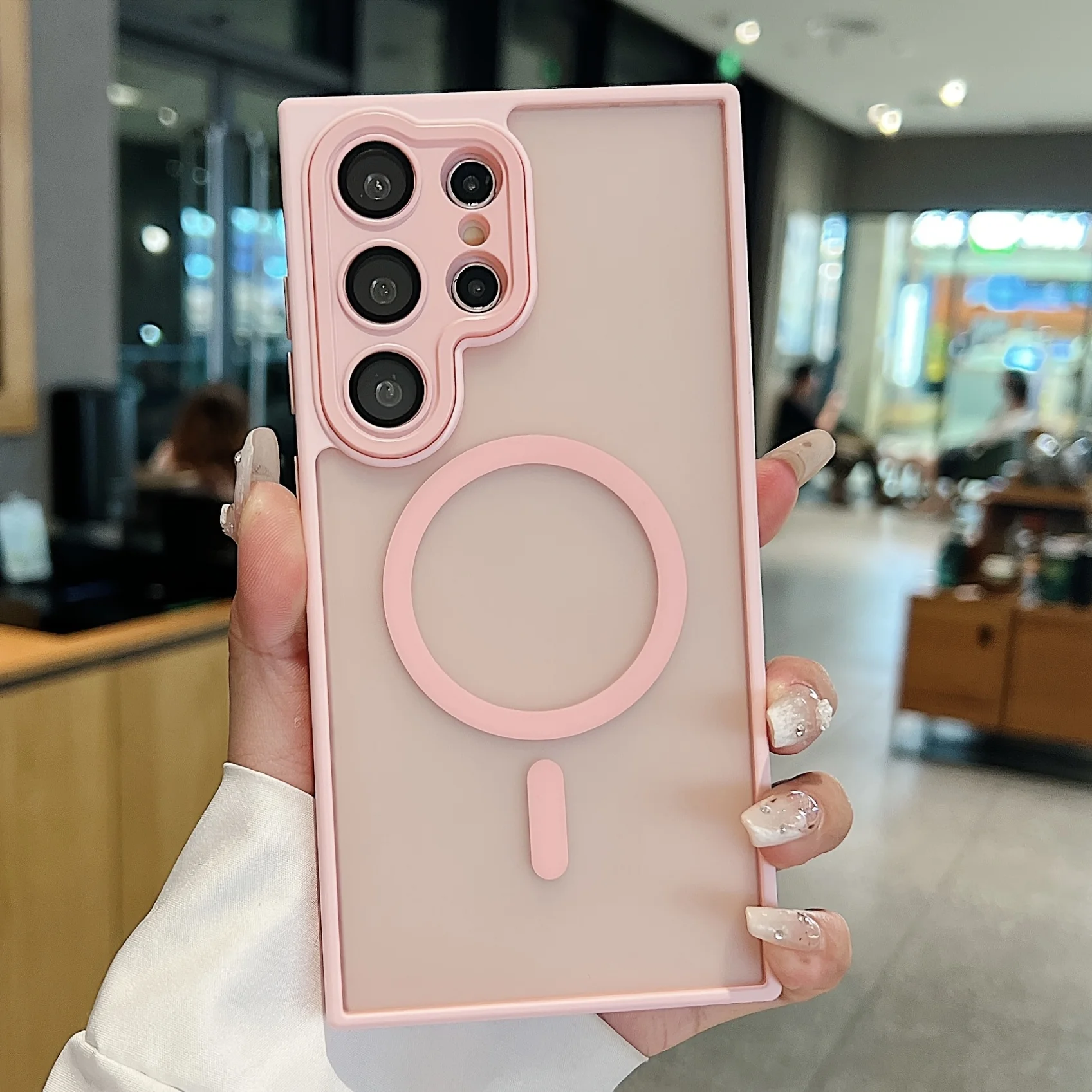 Capa Para Celular Samsung À Prova De Choque Com Magsafe (galaxy S24 Ultra Rosa)