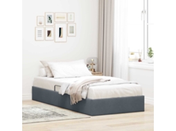 Vidaxl Estrutura De Cama Ottoman Cinzento-escuro 90 X 190 Cm Veludo
