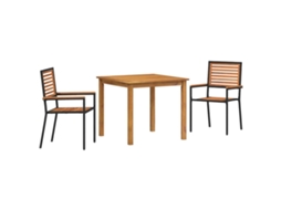 Maison Exclusive - Conjunto De Jantar Para Jardim 3 Pcs Preto