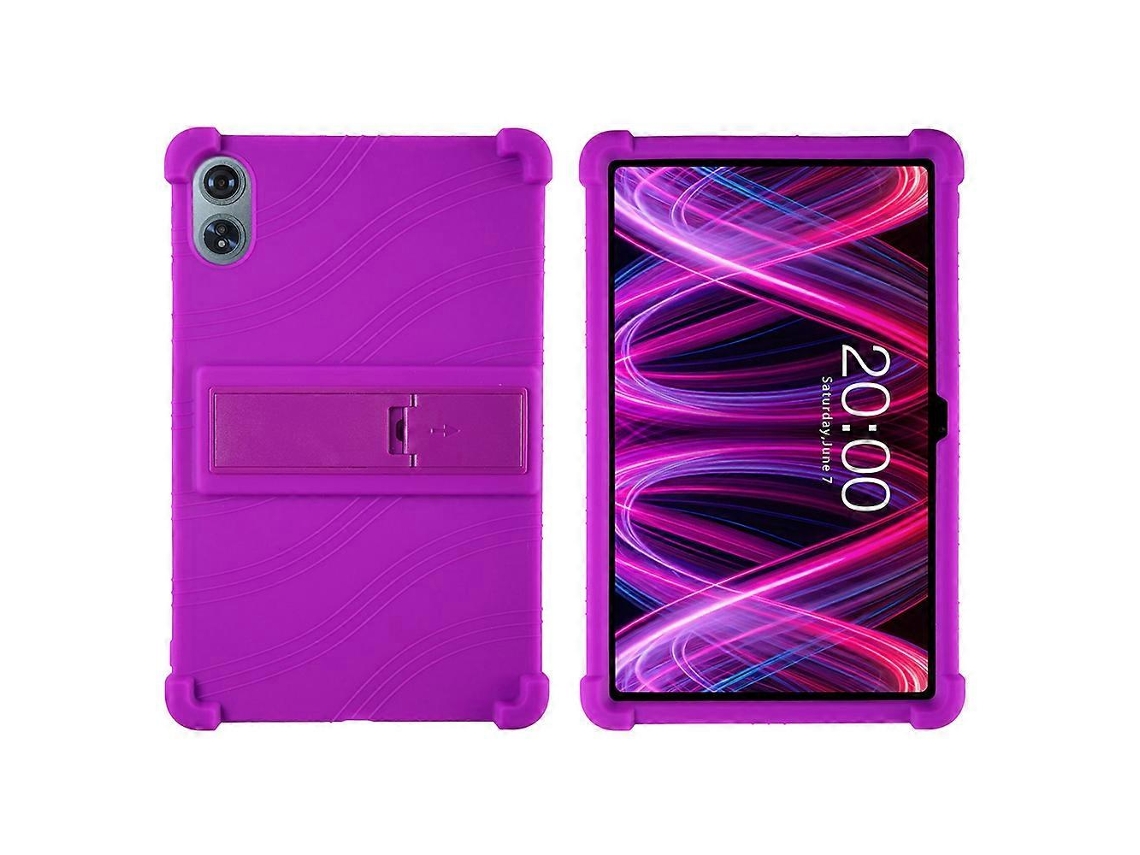 Capa De Silicone Com Suporte Para Teclast T60 Plus, Capa Protetora Robusta, Roxa