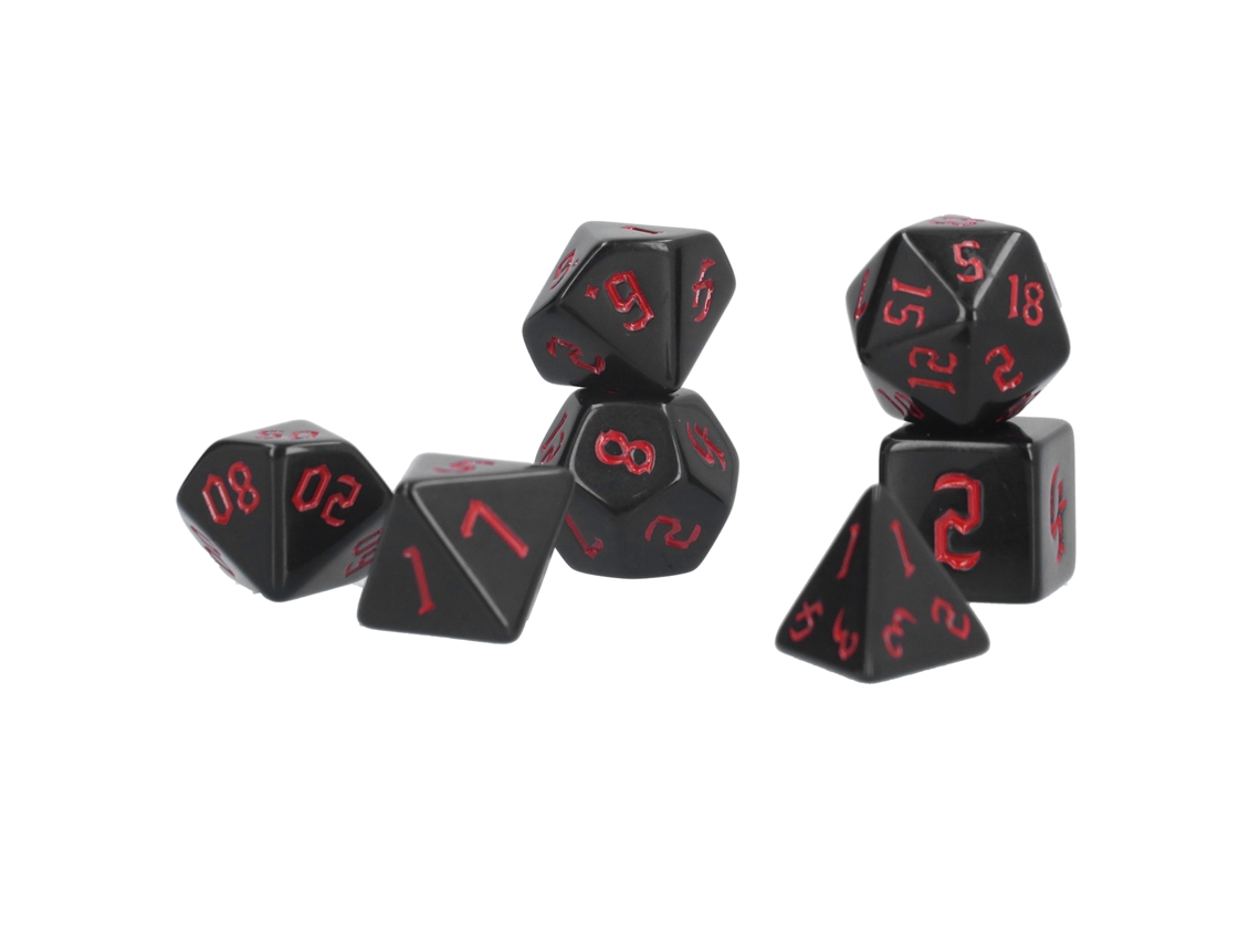 Dados Poliedros De Acrílico 7pcs Para Jogos De Tabuleiro Dnd, Vermelhos