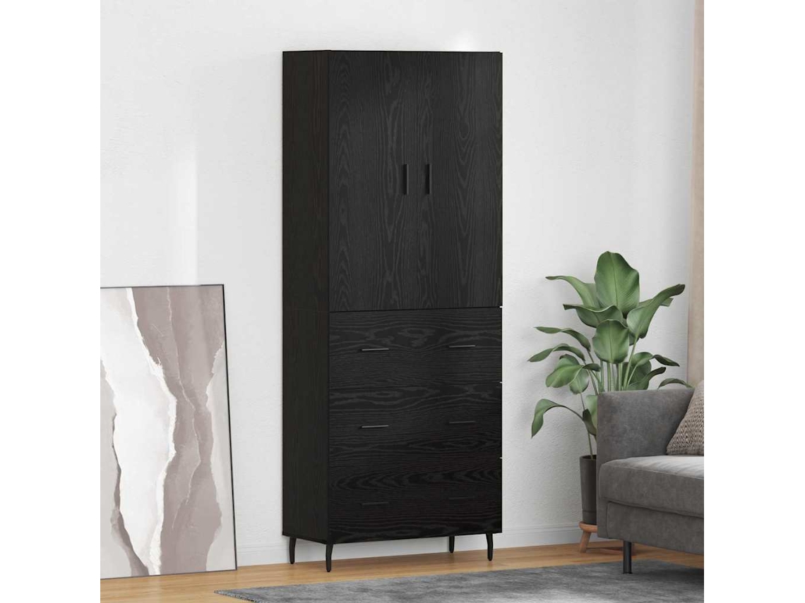 Vidaxl Buffê 2 Unid. Carvalho Preto 69,5 X 34 X 180 Cm