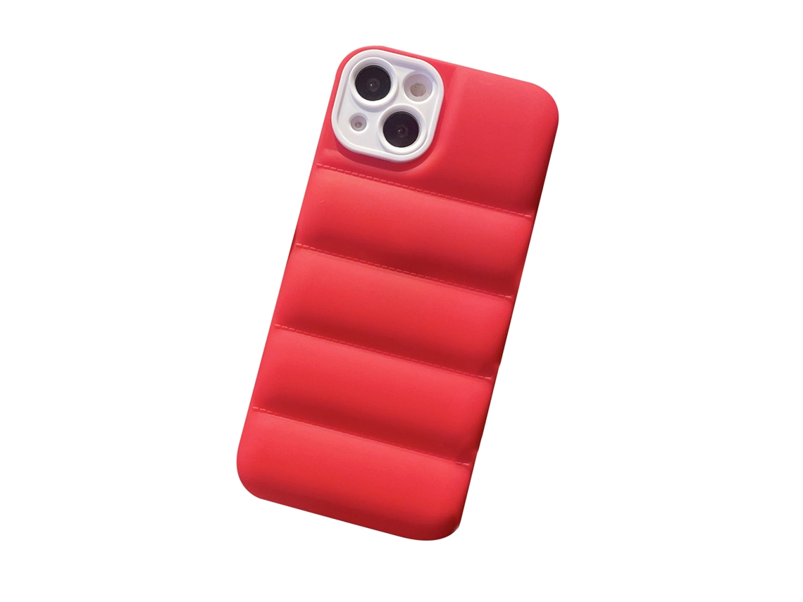 Capa de Telefone Apple 12pro Max vermelha com material TPU e proteção estéreo 3D