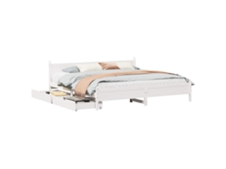 Bed Frame, Bed Frames Vidaxl Branco Madeira De Pinho (180 X 200 Cm)