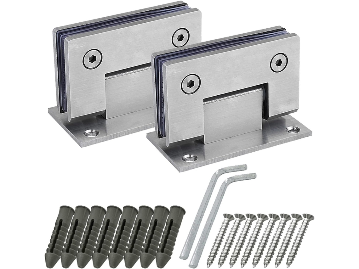 Dobradiças Para Porta De Box Vidro, 2 Peças, Grampo De Aço Inoxidável Para Banheiro, Dobradiças Reforçadas De 90 Graus