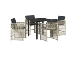Maison Exclusive - Conjunto De Jantar Para Jardim 5 Pcs Cinzento-claro