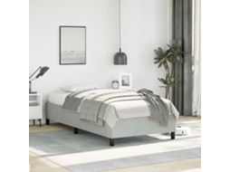 Estrutura de Cama SYFAX™ sem Colchão Cinza Claro 100x203 cm Twin XL Veludo