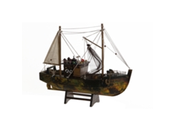 Barco de Madeira Verde 40x13x35cm ALEXANDRA HOUSE LIVING