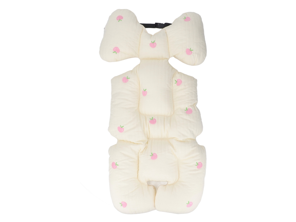 Almofada Para Carrinhos De Bebê Algodão Aquecedora Respirável Lavável Bege 70x35cm