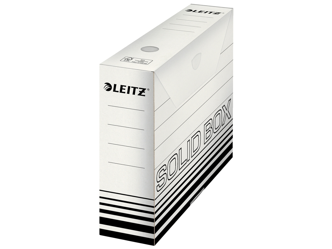 Caixa de Arquivo LEITZ Sólida Branca/Preta W100 Mm