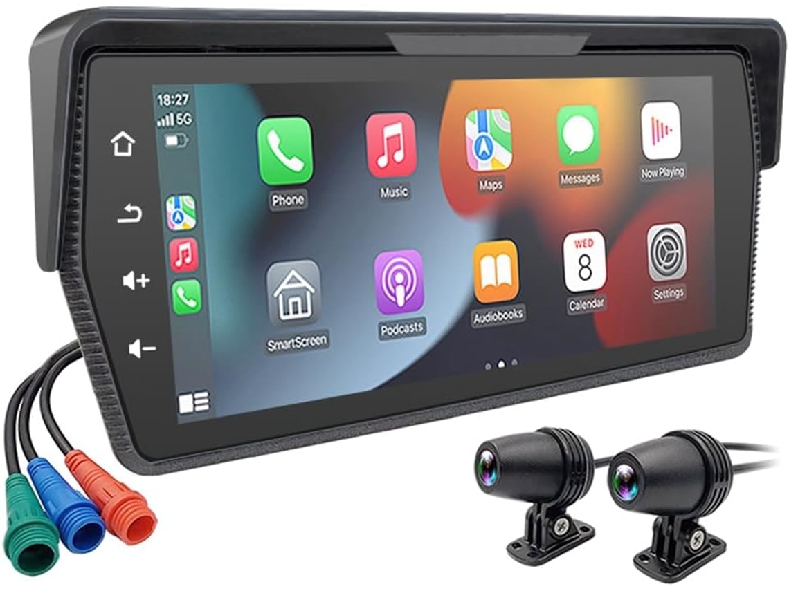 Dvr Portátil para Motocicleta com Tela de 6,86 Polegadas, Sem Carplay, Android Auto e Gps. SFUSHOS
