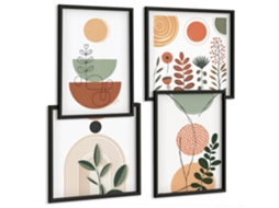 Um Conjunto De Imagens Decorativas Em Uma Moldura Ruas Litorâneas Charmosas Moldura Preta Pinturas De Quarto Espelharte (conjunto De 4 Imagens)