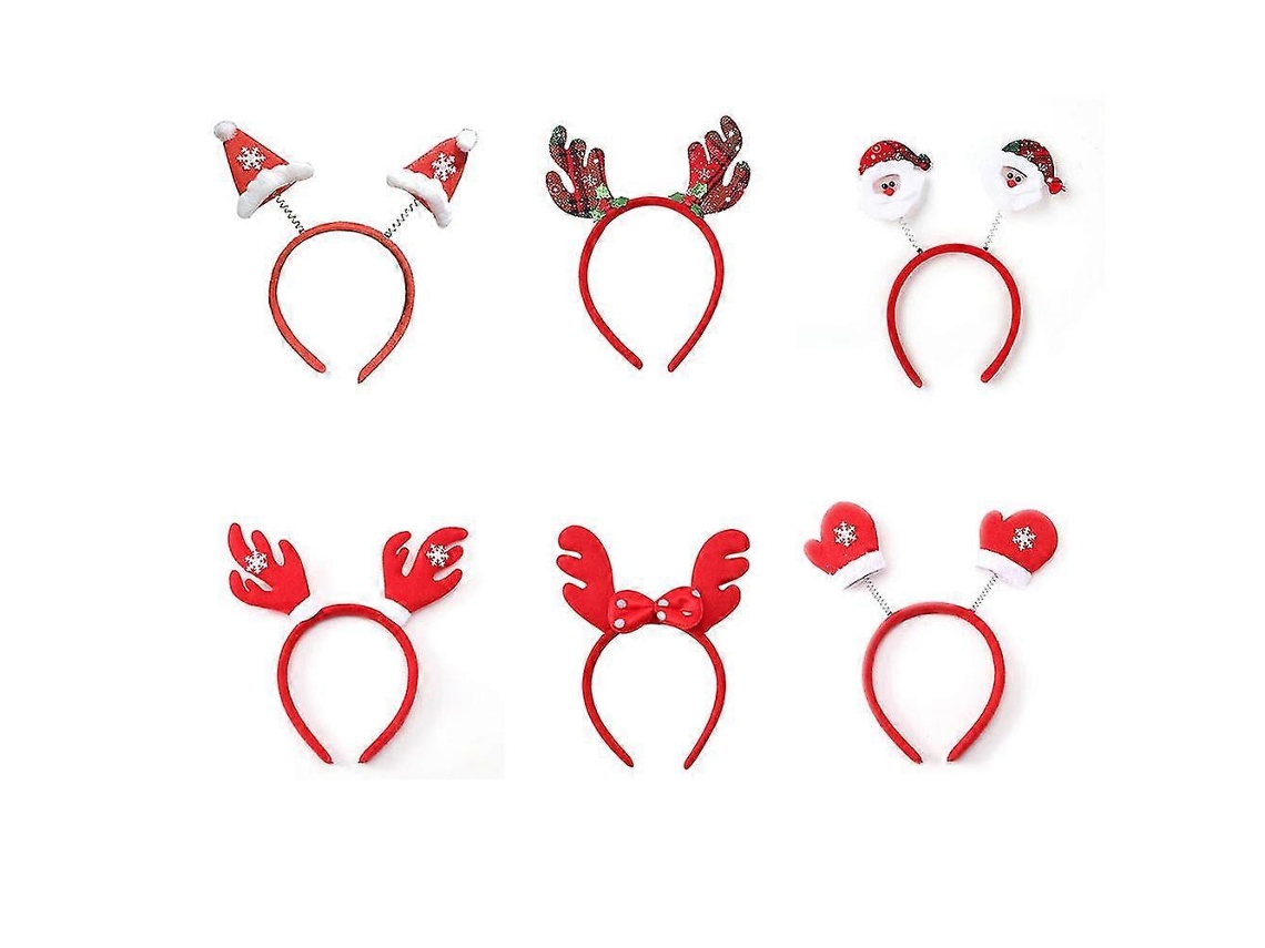 Conjunto De 6 Tiaras De Natal Fofas Para Enfeitar A Cabea E A Festa Natalina Hengjian