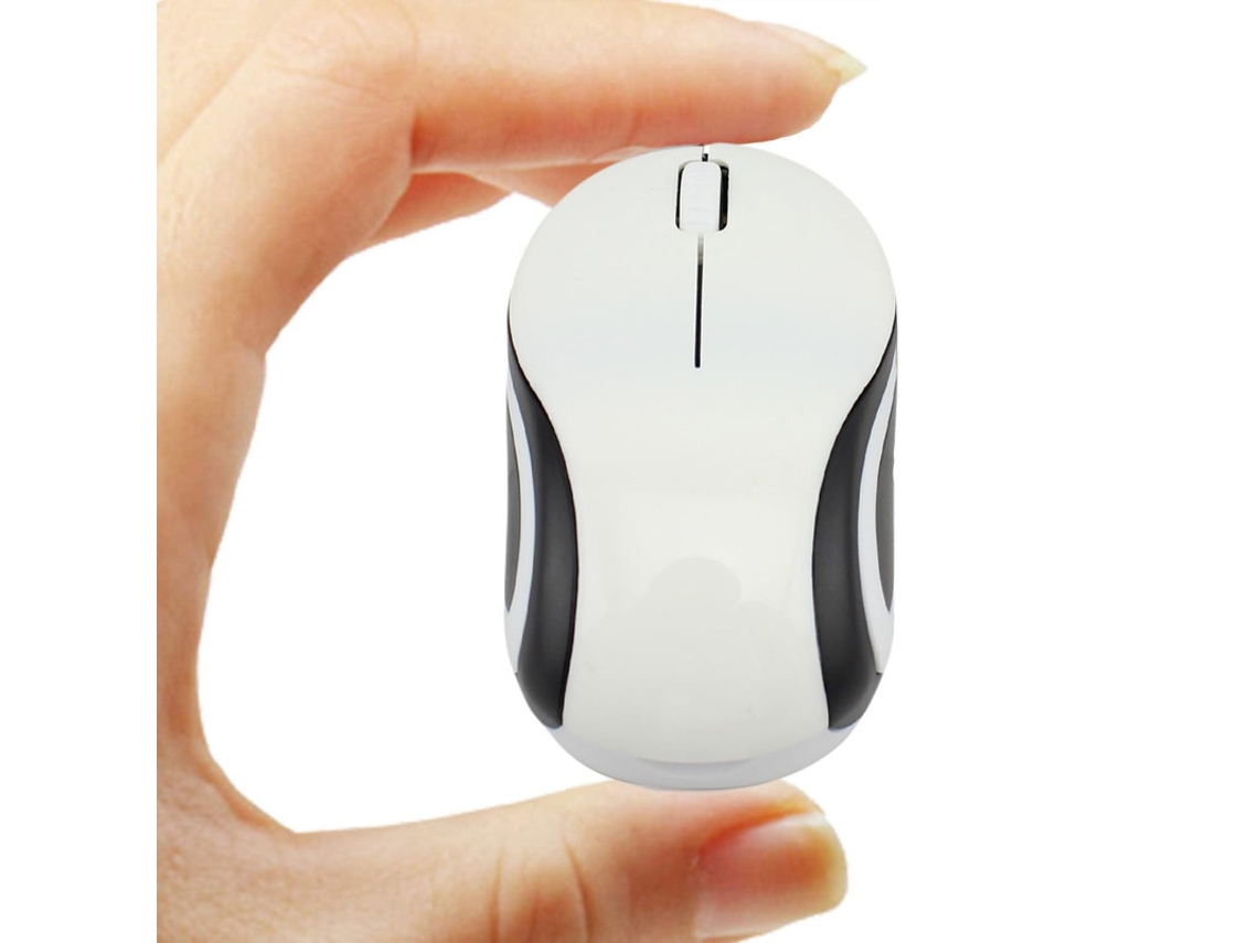 Rato YIZHOOD Mini jogos de computador portáteis sem fio USB de 2,4 GHz para laptop Kid Gift PC mãos pequenas Branco