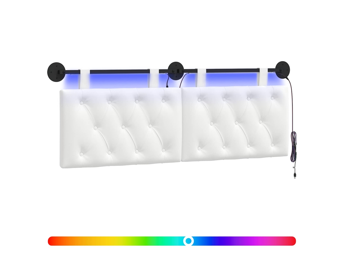 Conjunto 1 Cabeceira Suspensa Vidaxl Branco Tecido (130 X 55 X 7 Cm)