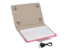 Capa de Proteção de Couro PU para Teclado de 10 polegadas com Suporte e Bluetooth