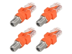 Pacote Com 4 Adaptadores Rf F Hona Para Rj45 Hane Koaxial Ethernet-aquaforge